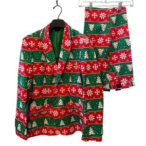Suitmeister Nordic Stripe 2 Piece Ugly Christmas Suit Size Medium (38-40)
